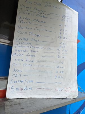 Menu for the day at Planet Vegan in Houston