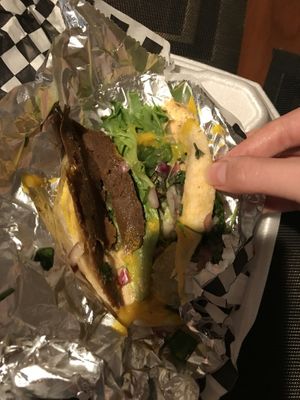 Brisket taco…. 😶 at Planet Vegan in Houston