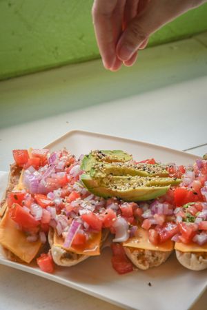 These are the molletes at Les Amis in Playa Del Carmen
