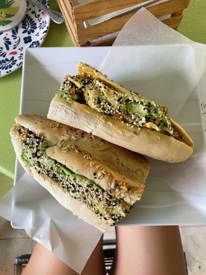 Vegan sandwich at Les Amis in Playa Del Carmen