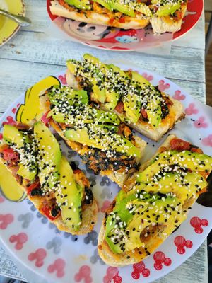 Vegan Baguette at Les Amis in Playa Del Carmen