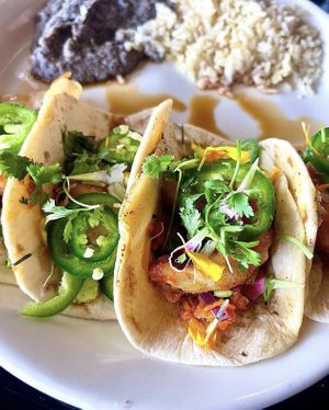 Dragon roll tacos   at Casa Del Vegano in Dallas