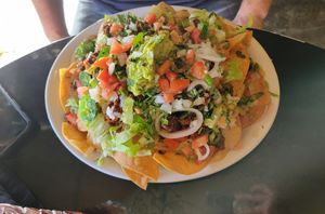 Seaside nachos with house 'beef' at Casa Del Vegano in Dallas