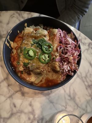 Birria enchiladas   at Casa Del Vegano in Dallas