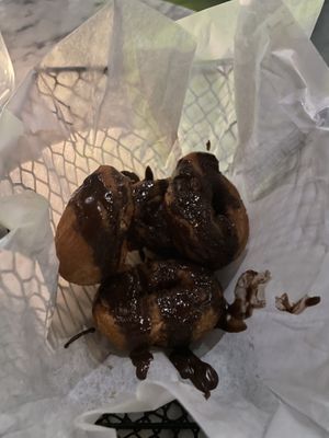 Churros with chocolate saucee  at Casa Del Vegano in Dallas