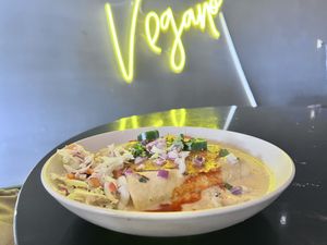 Birria enchiladas   at Casa Del Vegano in Dallas