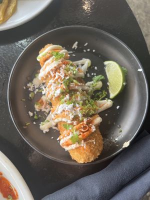  Fried Elotes  at Casa Del Vegano in Dallas