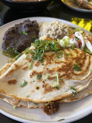 Beef Quesadilla was great   at Casa Del Vegano in Dallas