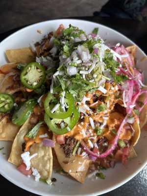 Birria nachos  at Casa Del Vegano in Dallas