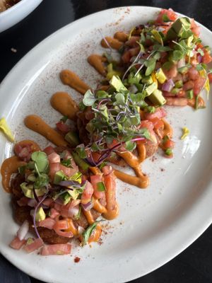 Tamale cakes  at Casa Del Vegano in Dallas