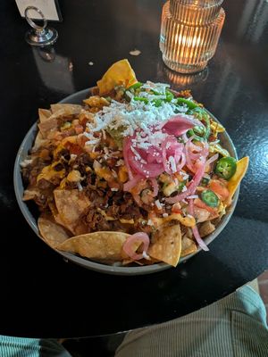 These birria nachos were fire AF!! at Casa Del Vegano in Dallas