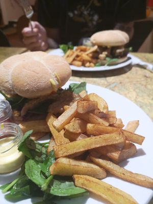 Oyster mushroom burger at Global Cafe Kitchen in Reading