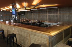 Full bar at Burger Burger in Bloomington