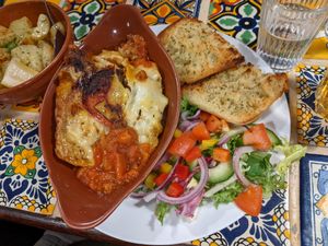 Vegan lasagna at Olive Grove Bistro in Worksop