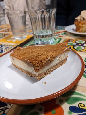 Vegan biscoff cheesecake at Olive Grove Bistro in Worksop