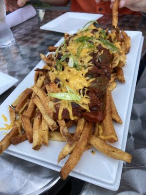 Chili fries, large (& they mean large)  at Rock da Casbah in Saugerties