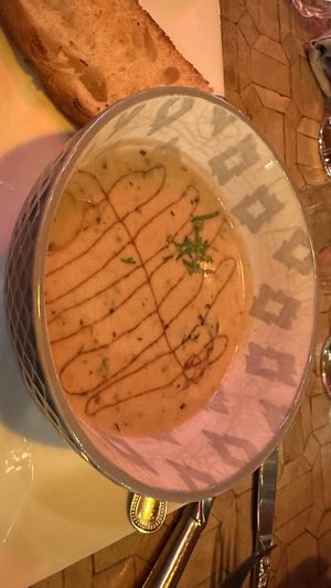 Vegan mushroom soup   at Rock da Casbah in Saugerties