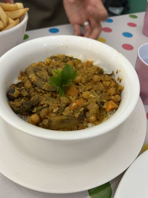 Vegan curry (sweet!)  at The Wayzgoose Diner in Leura