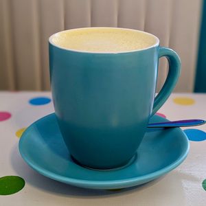 Turmeric Latte with Soy Milk at The Wayzgoose Diner in Leura