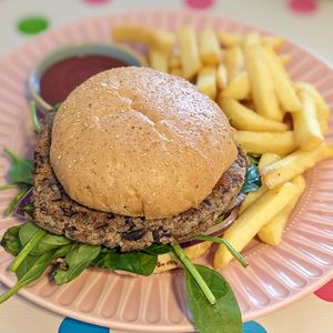 Vegan The Garden Burger at The Wayzgoose Diner in Leura
