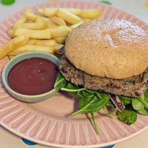 Vegan The Garden Burger at The Wayzgoose Diner in Leura