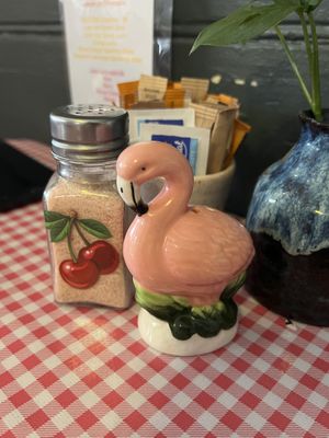 Cute details 🦩 🍒   at The Wayzgoose Diner in Leura