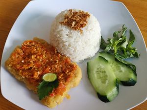Nasi Tempe Geprek at Cis Culinary Vegan in Denpasar