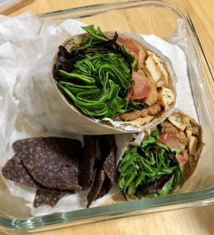 Special order: vegan chick’n Caesar wrap with tempeh bacon. Really good! at Fresh Start Organic Eatery in Astoria