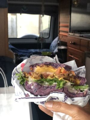 So fresh, colorful and yummy! at Flower Burger in Los Angeles