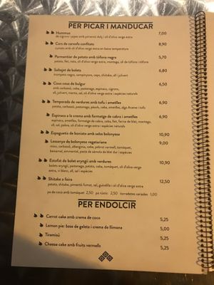Menu 2 at El Dinàmic de BCN in Barcelona