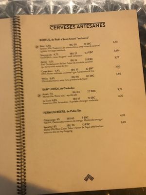 Menu 5 at El Dinàmic de BCN in Barcelona