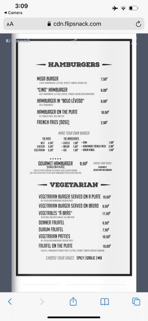 Menu at Caffe 5 in Pico