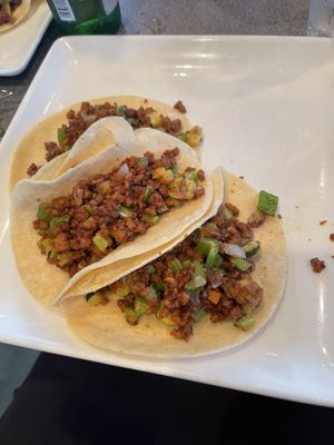 Mexican tacos with a side of Mexican rice at Sea Ranch in South Padre Island
