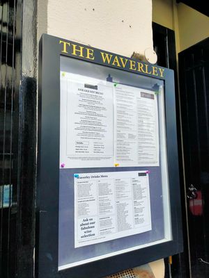 Main menu with vegetarian options at The Waverley in Callander