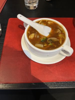 Vegetable Hot and Sour Soup  at Chinese Village Restaurant in Callander