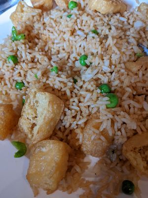 Veggie fried rice with tofu at Chinese Village Restaurant in Callander