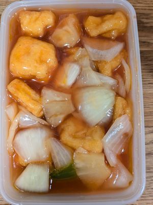 Sweet and sour tofu at Chinese Village Restaurant in Callander