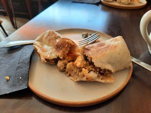 Breakfast burrito at Barleys in Hull