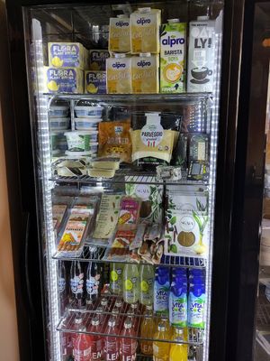 Shop fridge - Green vie cheese, Sgaia mheat etc at Barleys in Hull