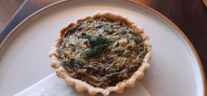 Spring greens tart at Barleys in Hull