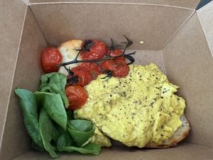 Folded eggs on sourdoughh  at Barleys in Hull