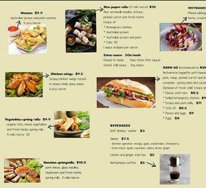 Menu page 1 at nem in Kennington