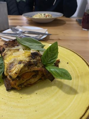 Tasty tempeh lasagne   at Chutnej in Prague