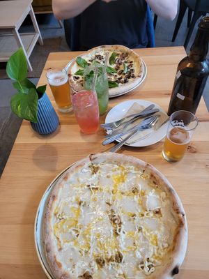 Funghi and Quattro Formaggi at Chutnej in Prague