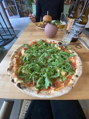 Artichoke pizza   at Chutnej in Prague