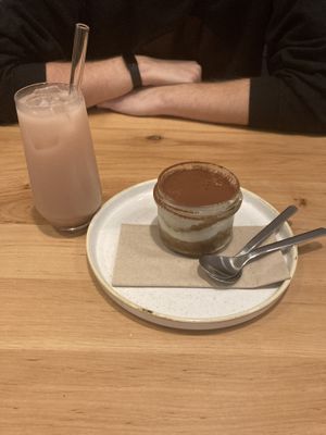 Tiramisu and Poppy Plum Lemonade  at Chutnej in Prague