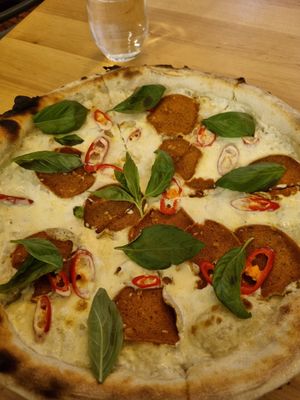 Pizza piccante, was great! It was really spicy and I loved it at Chutnej in Prague