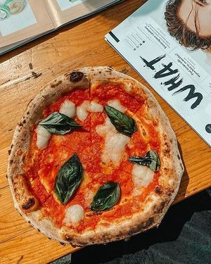 Oven baked pizza from Veggie Naplavka festival.  was 10/10 at Chutnej in Prague