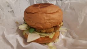 Kale burger at Chutnej in Prague