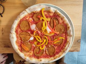 Pepperoni pizza at Chutnej in Prague